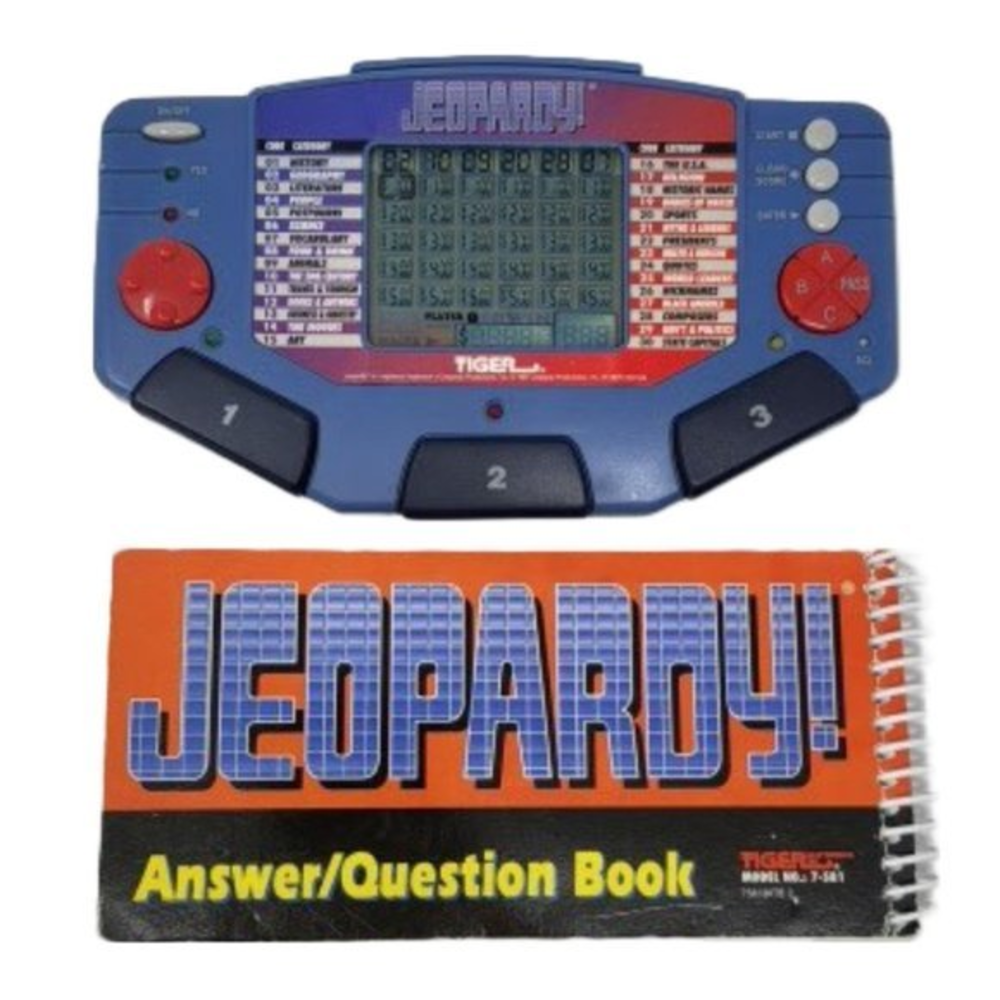 Vintage 1995 Tiger Electronic Jeopardy Hand Held Game Answer Key CartridgeTested